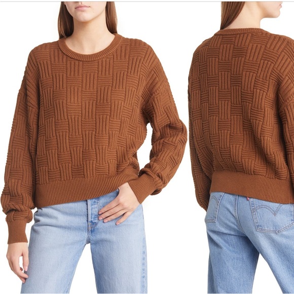 Reformation Winnie basketweave organic cotton sweater size XL - Picture 8 of 8